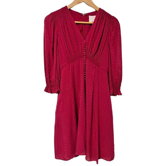 Gal Meets Glam Andrea Swiss Dot Mini Dress Size 00 Candy Red Apple Retro Event - Picture 1 of 10